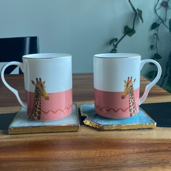 Anthropologie Other - Anthropologie Giraffe Coffee Mugs set of 2